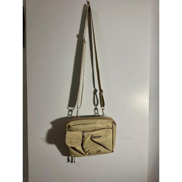 Baggallini tan crossbody belt bag pockets zippered compartments travel - Picture 1 of 11
